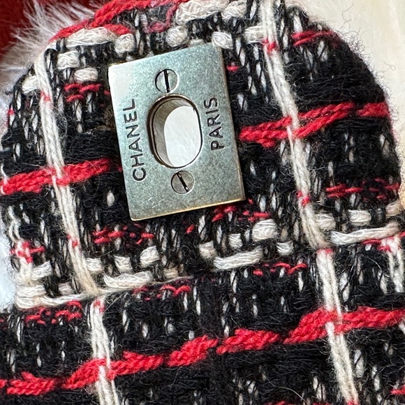 Chanel tweed red and black two flap bag - Picture 13 of 15